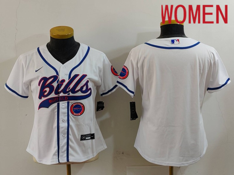 Women Buffalo Bills Blank White Joint Name 2024 Nike Limited NFL Jersey style 9121->women nfl jersey->Women Jersey